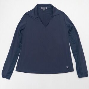 Golftini Women's Navy Blue Golf Long Sleeve Lisa Sport Polo Size M Performance